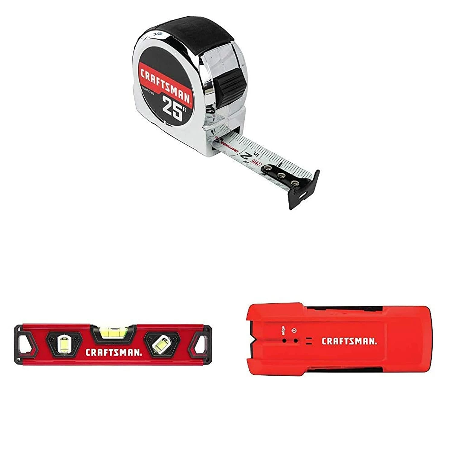 Craftsman Tape Measure, Chrome Classic, 25-Foot (Cmht37325S) & Craftsman Torpedo Level, 9-Inch (Cmht82390) & Craftsman S 1 Craftsman Tape Measure, Chrome Classic, 25-Foot (Cmht37325S) & Craftsman Torpedo Level, 9-Inch (Cmht82390) & Craftsman S