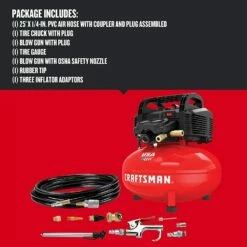 Craftsman Air Compressor, 6 Gallon, Pancake, Oil-Free With 13 Piece Accessory Kit (Cmec6150K) -Cheap Craftsman Store 614ml84qOaL.US1500