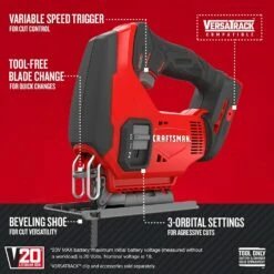 Craftsman V20 Cordless Jig Saw, Tool Only (Cmcs600B) -Cheap Craftsman Store 61GP8RtiT5L.US1500