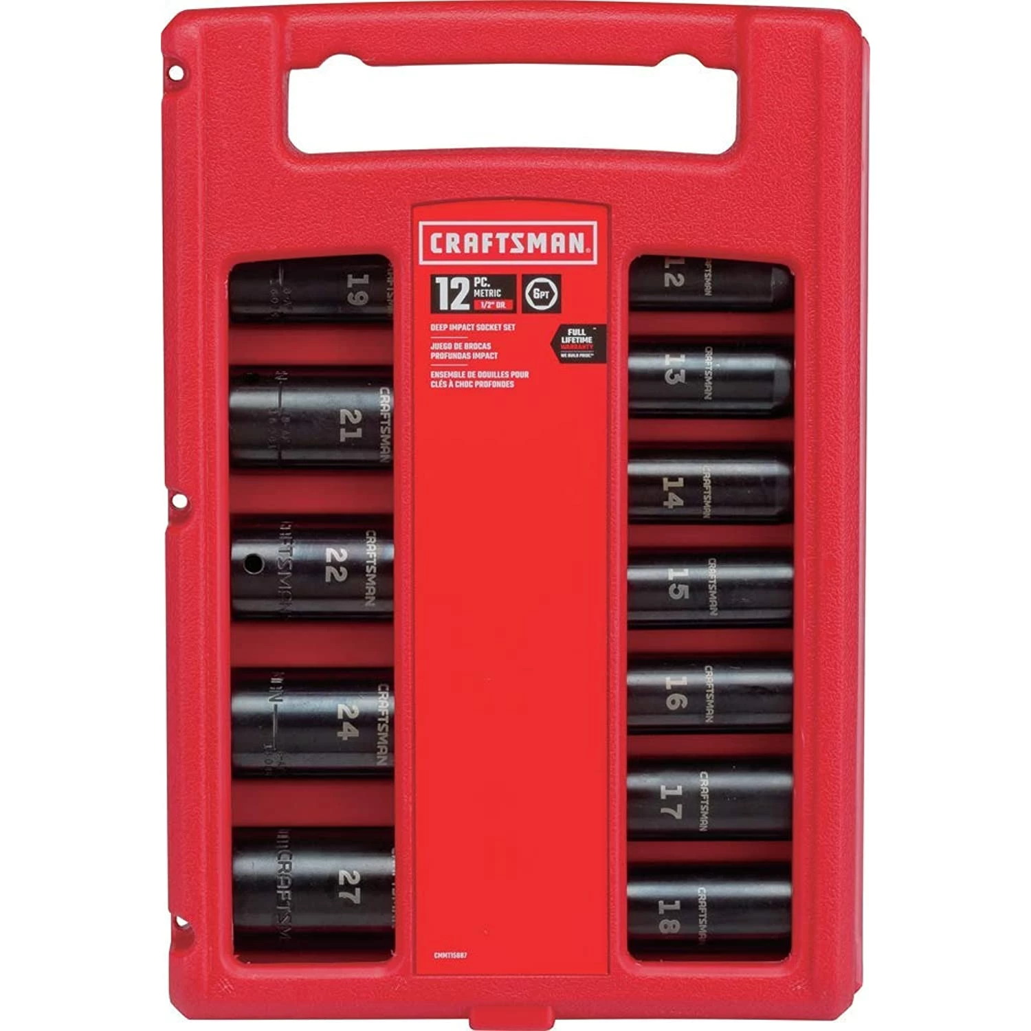 Craftsman Impact Socket Set, Metric, 1/2-Inch, 12-Piece (Cmmt15887) 1 Craftsman Impact Socket Set, Metric, 1/2-Inch, 12-Piece (Cmmt15887)