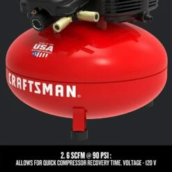 Craftsman Air Compressor, 6 Gallon, Pancake, Oil-Free With 13 Piece Accessory Kit (Cmec6150K) -Cheap Craftsman Store 61XrFGS1pbL.US1500