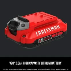 Craftsman V20 Lithium Ion Battery, 2.0-Amp Hour, 2 Pack (Cmcb202-2) -Cheap Craftsman Store 61gD8Wg u7L.US1500