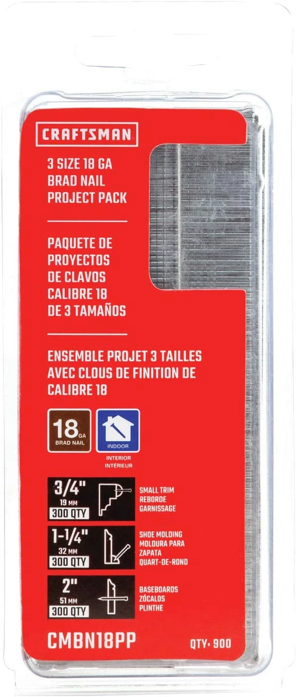 Craftsman Brad Nails, 18GA Project Pack (CMBN18PP) 1 Craftsman Brad Nails, 18GA Project Pack (CMBN18PP)