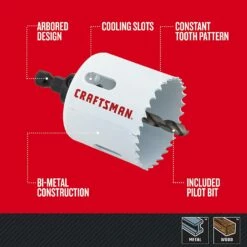 Craftsman Hole Saw Kit, Bi-Metal Set, 7-Piece (Cmah1Set7) -Cheap Craftsman Store 7154GTQlX6S.US1500