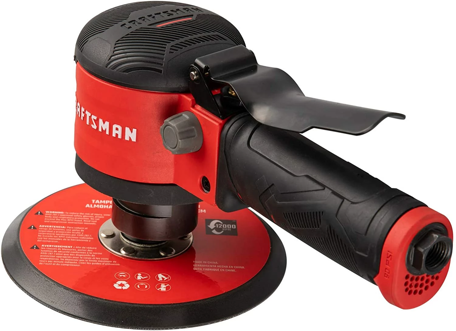Craftsman CMXPTSG1014NB Dual Action Air Disc Sander, Red 4 Craftsman CMXPTSG1014NB Dual Action Air Disc Sander, Red - Image 4