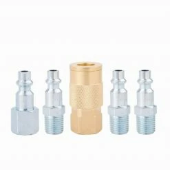 Craftsman Cmxztsg1001Nb 5-Piece 1/4-Inch Npt Industrial Coupler/Plug Kit, Brass And Steel -Cheap Craftsman Store 71aulJH720CL.US1500