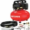 Craftsman Air Compressor, 6 Gallon, Pancake, Oil-Free with 13 Piece Accessory Kit (CMEC6150K)