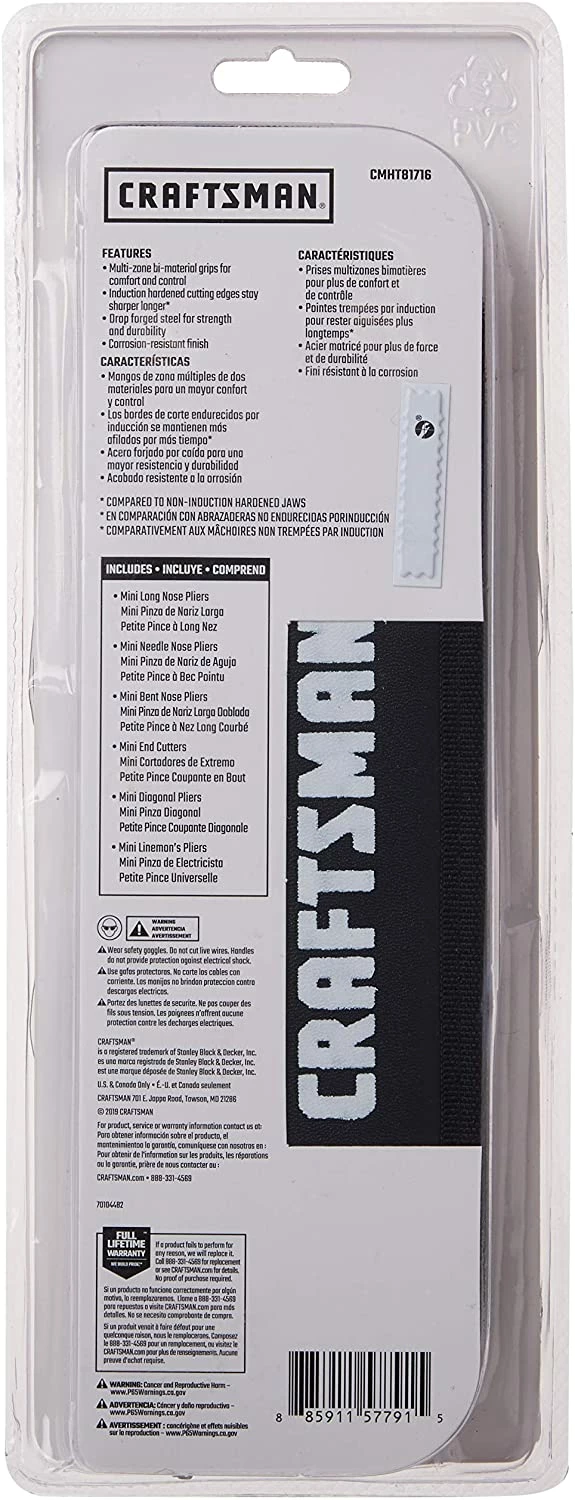 Craftsman Pliers, 6-Piece Mini Set with Pouch (CMHT81716) 3 Craftsman Pliers, 6-Piece Mini Set with Pouch (CMHT81716) - Image 3